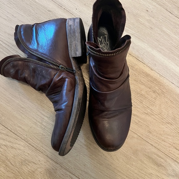 Miz Mooz Brown LunaLeather Ankle Boots-Brandy 10 women - Picture 2 of 4